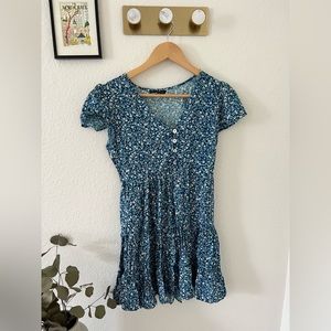 Blue Floral Dress - Size: Small